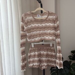 Princess Polly Brown and Cream Crochet Set - Size 6